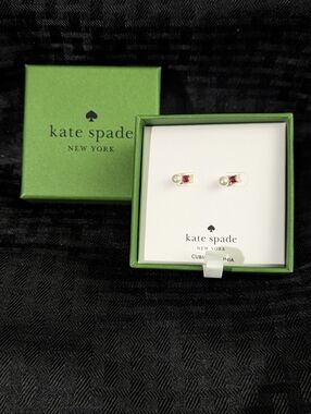 Pearl and Ruby Little Gem Kate Spade Stud Earrings.